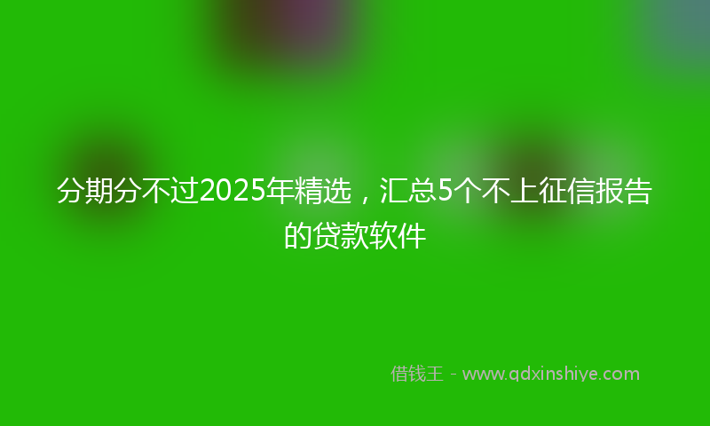 分期分不过2025年精选，汇总5个不上征信报告的贷款软件