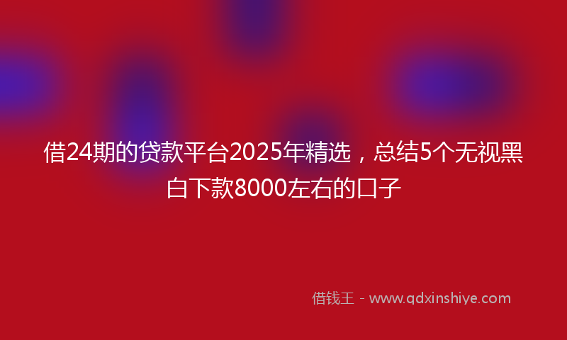 借24期的贷款平台2025年精选，总结5个无视黑白下款8000左右的口子