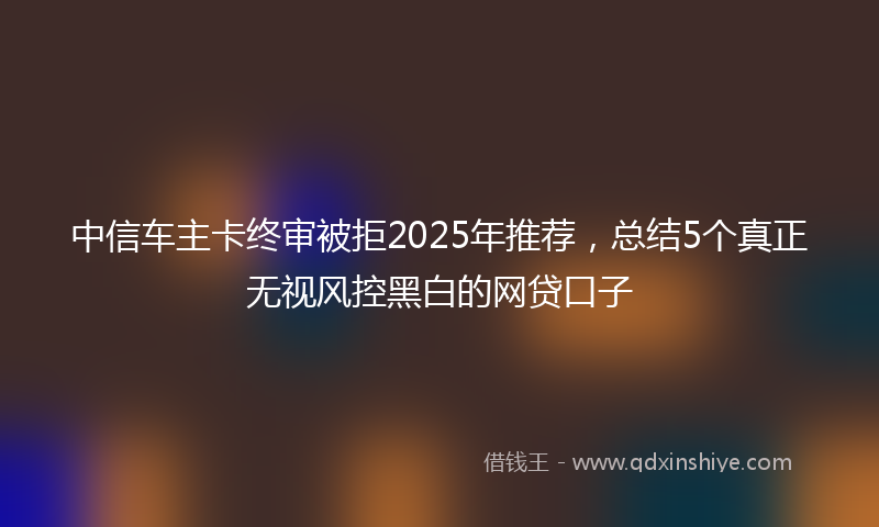 中信车主卡终审被拒2025年推荐，总结5个真正无视风控黑白的网贷口子