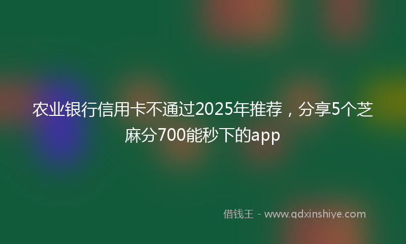 农业银行信用卡不通过2025年推荐，分享5个芝麻分700能秒下的app