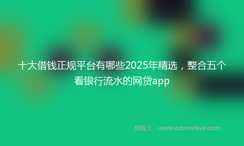 十大借钱正规平台有哪些2025年精选，整合五个看银行流水的网贷app