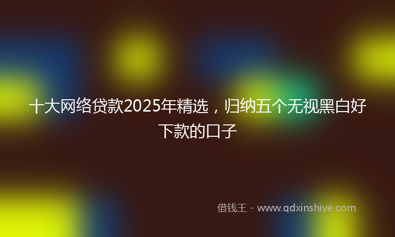 十大网络贷款2025年精选，归纳五个无视黑白好下款的口子
