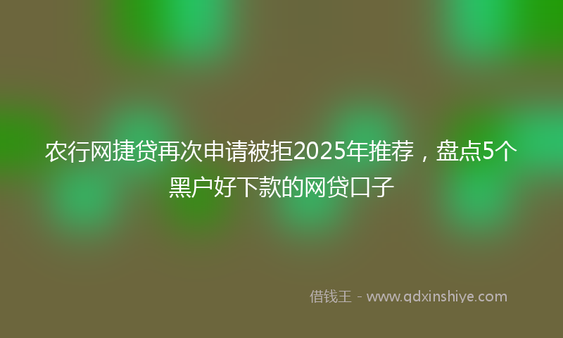农行网捷贷再次申请被拒2025年推荐，盘点5个黑户好下款的网贷口子