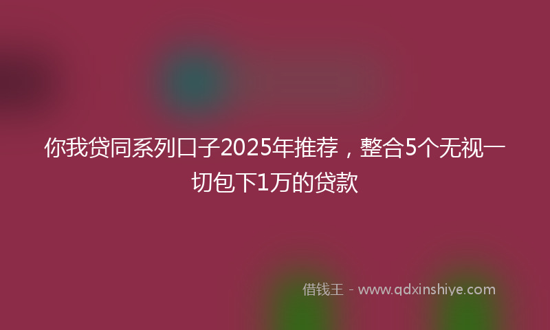 你我贷同系列口子2025年推荐，整合5个无视一切包下1万的贷款