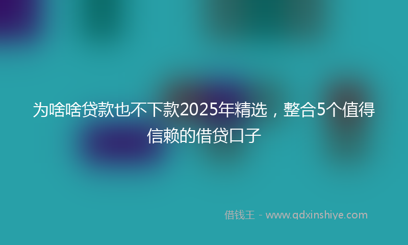 为啥啥贷款也不下款2025年精选，整合5个值得信赖的借贷口子