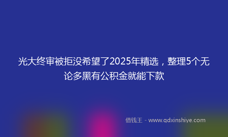 光大终审被拒没希望了2025年精选，整理5个无论多黑有公积金就能下款