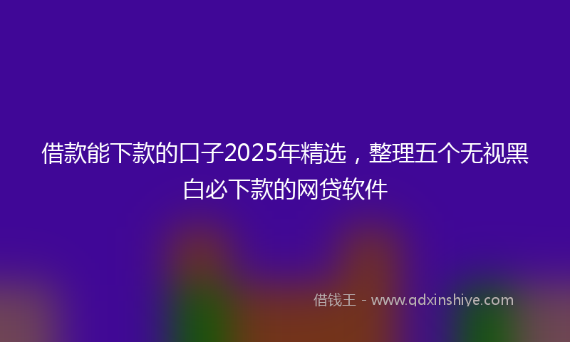 借款能下款的口子2025年精选，整理五个无视黑白必下款的网贷软件