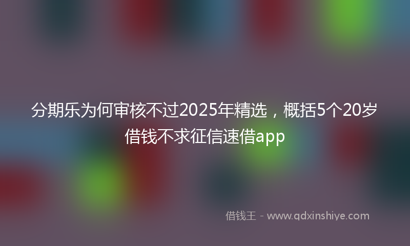 分期乐为何审核不过2025年精选，概括5个20岁借钱不求征信速借app