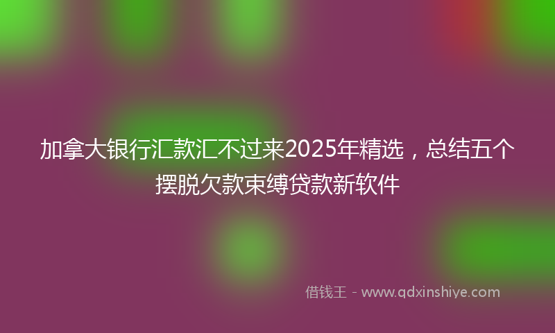 加拿大银行汇款汇不过来2025年精选，总结五个摆脱欠款束缚贷款新软件