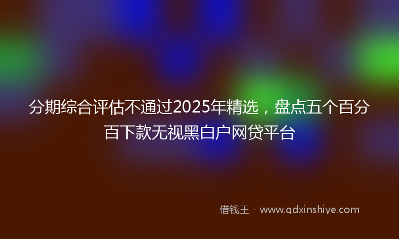 分期综合评估不通过2025年精选，盘点五个百分百下款无视黑白户网贷平台