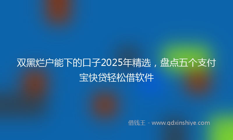 双黑烂户能下的口子2025年精选，盘点五个支付宝快贷轻松借软件