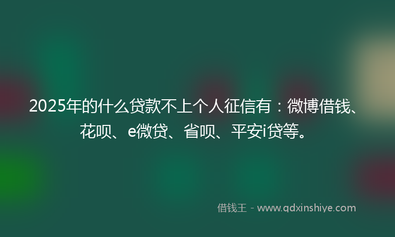 2025年的什么贷款不上个人征信有：微博借钱、花呗、e微贷、省呗、平安i贷等。