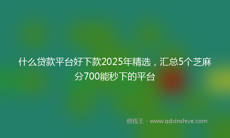 什么贷款平台好下款2025年精选，汇总5个芝麻分700能秒下的平台
