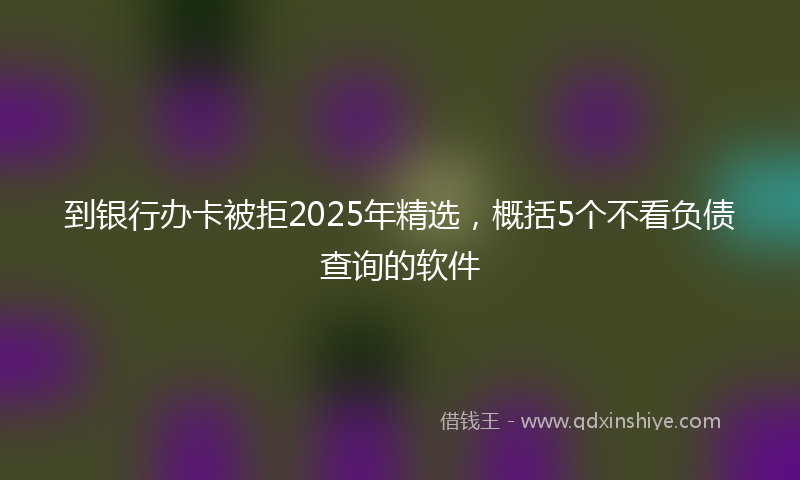 到银行办卡被拒2025年精选，概括5个不看负债查询的软件
