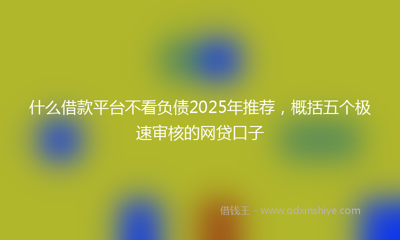 什么借款平台不看负债2025年推荐，概括五个极速审核的网贷口子