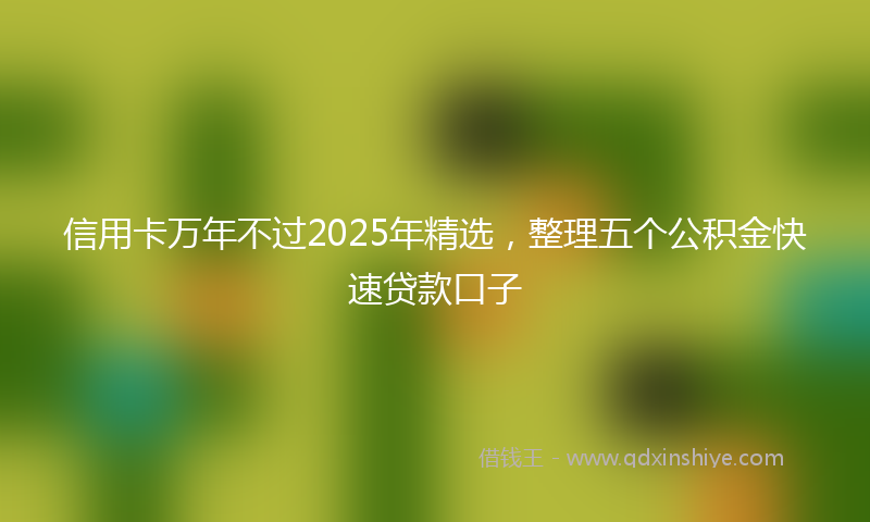 信用卡万年不过2025年精选，整理五个公积金快速贷款口子