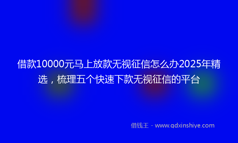 借款10000元马上放款无视征信怎么办2025年精选，梳理五个快速下款无视征信的平台