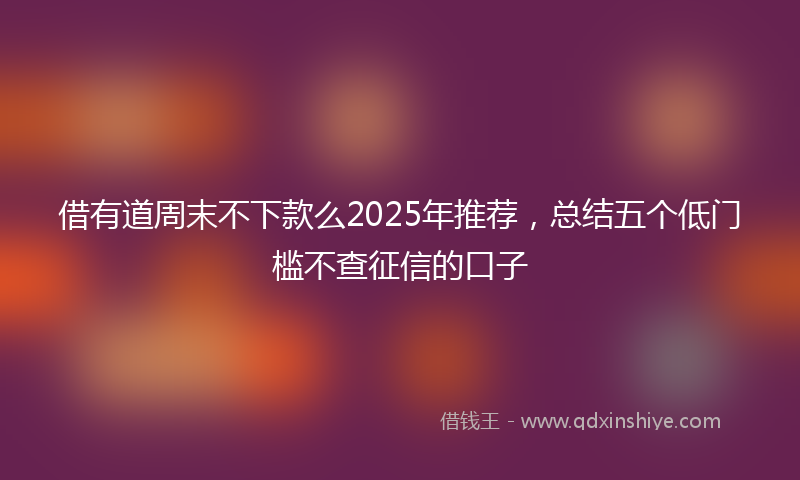 借有道周末不下款么2025年推荐，总结五个低门槛不查征信的口子