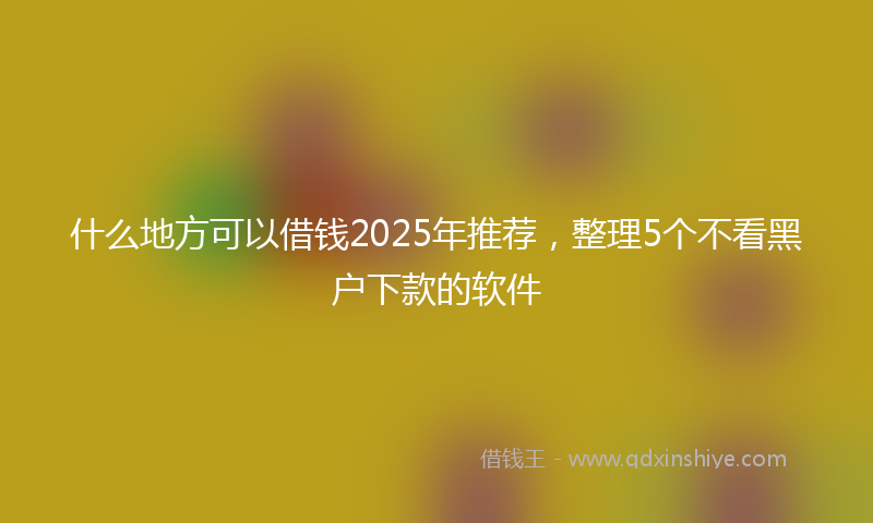 什么地方可以借钱2025年推荐,整理5个不看黑户下款的软件