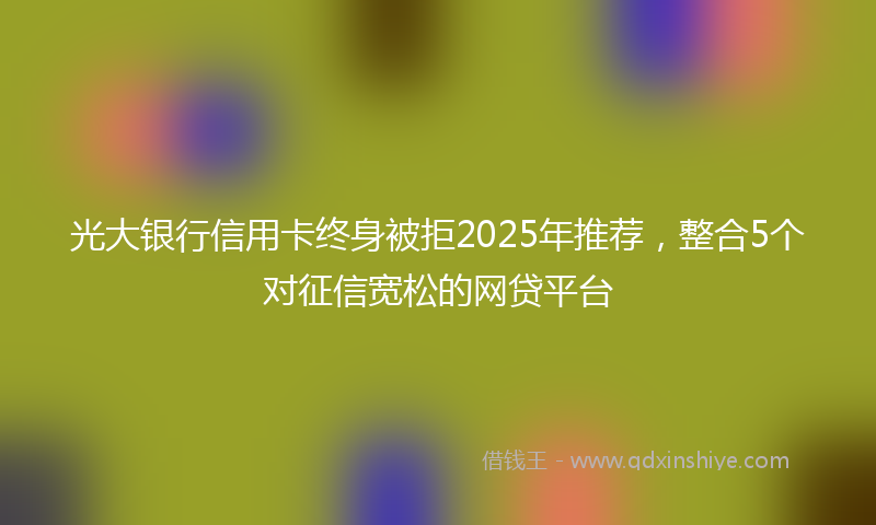 光大银行信用卡终身被拒2025年推荐，整合5个对征信宽松的网贷平台