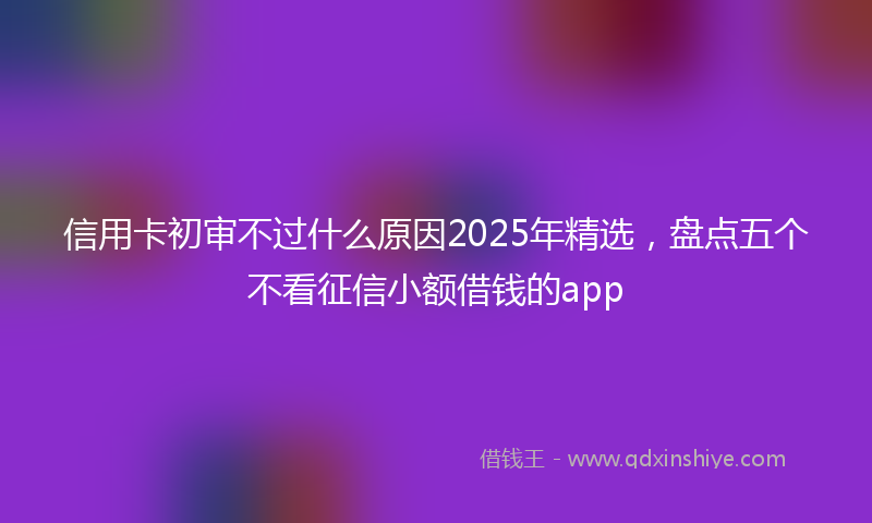 信用卡初审不过什么原因2025年精选，盘点五个不看征信小额借钱的app