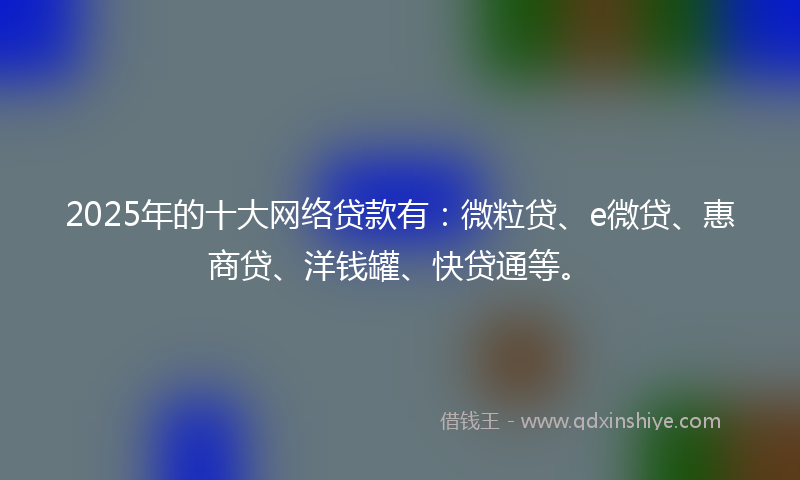 2025年的十大网络贷款有：微粒贷、e微贷、惠商贷、洋钱罐、快贷通等。