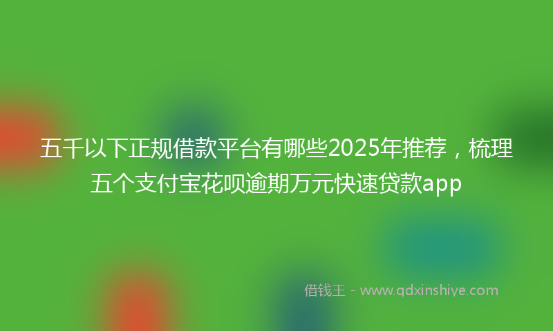 五千以下正规借款平台有哪些2025年推荐，梳理五个支付宝花呗逾期万元快速贷款app