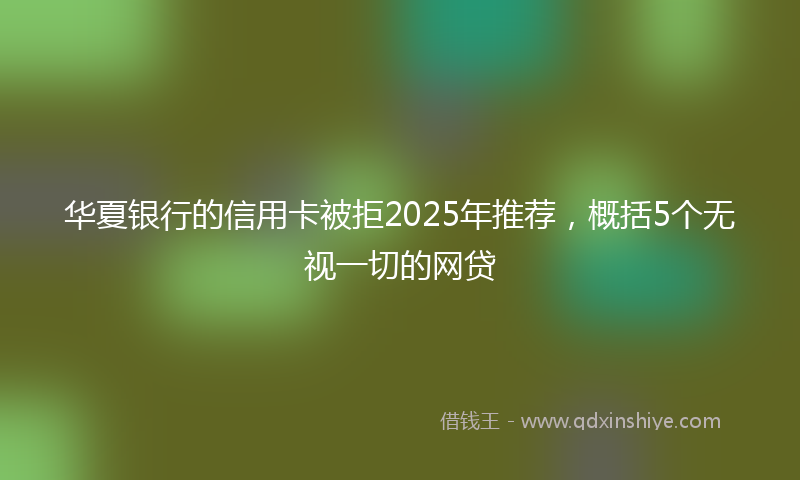 华夏银行的信用卡被拒2025年推荐，概括5个无视一切的网贷