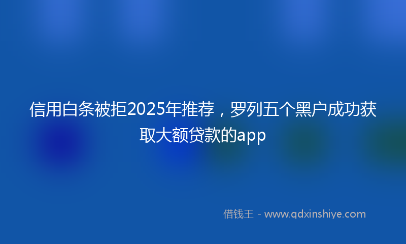 信用白条被拒2025年推荐，罗列五个黑户成功获取大额贷款的app