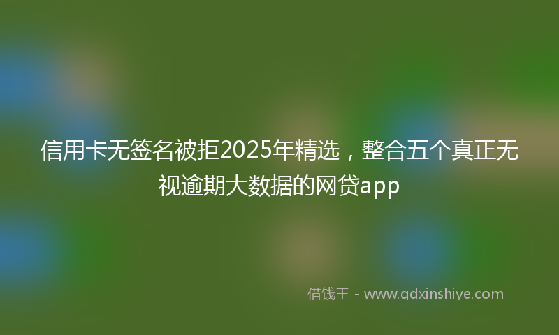 信用卡无签名被拒2025年精选，整合五个真正无视逾期大数据的网贷app