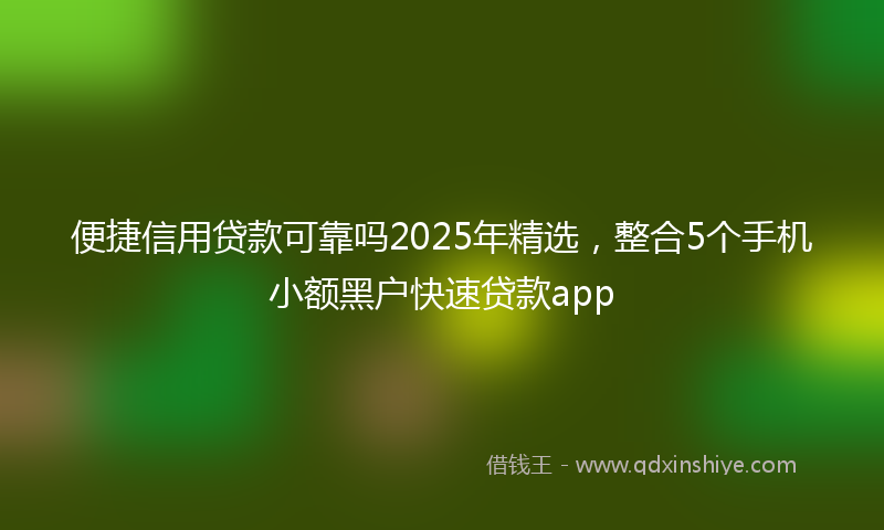 便捷信用贷款可靠吗2025年精选，整合5个手机小额黑户快速贷款app
