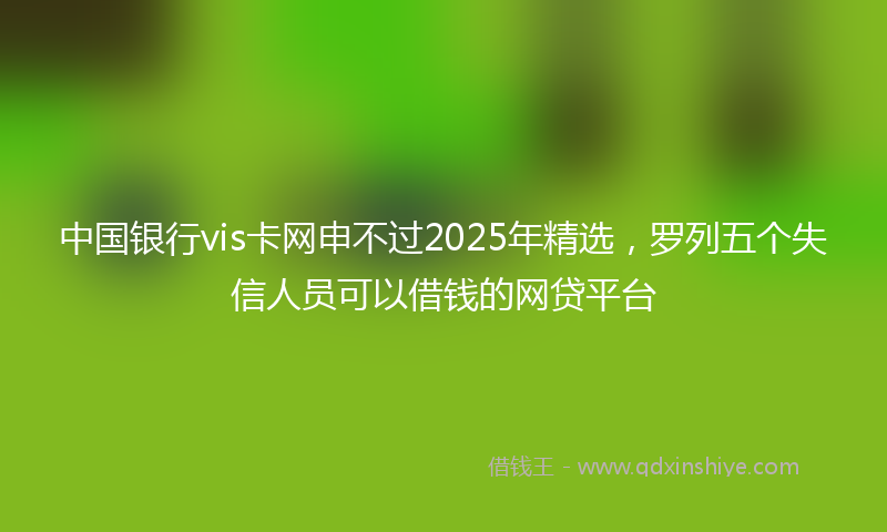 中国银行vis卡网申不过2025年精选，罗列五个失信人员可以借钱的网贷平台