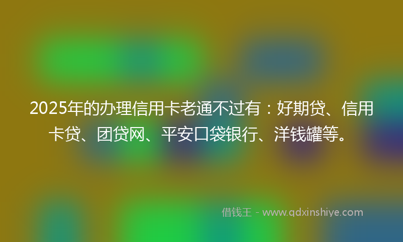 2025年的办理信用卡老通不过有：好期贷、信用卡贷、团贷网、平安口袋银行、洋钱罐等。