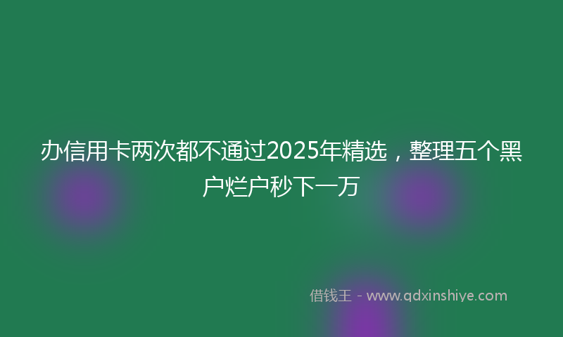 办信用卡两次都不通过2025年精选，整理五个黑户烂户秒下一万