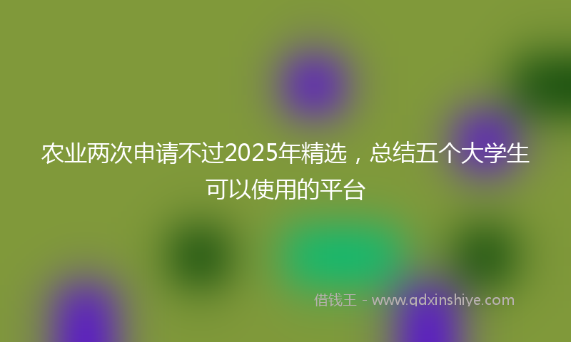 农业两次申请不过2025年精选，总结五个大学生可以使用的平台