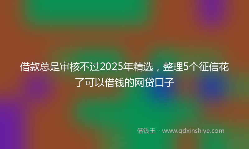 借款总是审核不过2025年精选，整理5个征信花了可以借钱的网贷口子