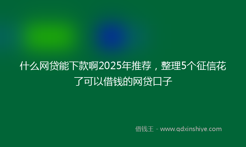 什么网贷能下款啊2025年推荐，整理5个征信花了可以借钱的网贷口子