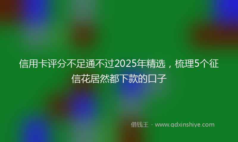 信用卡评分不足通不过2025年精选，梳理5个征信花居然都下款的口子