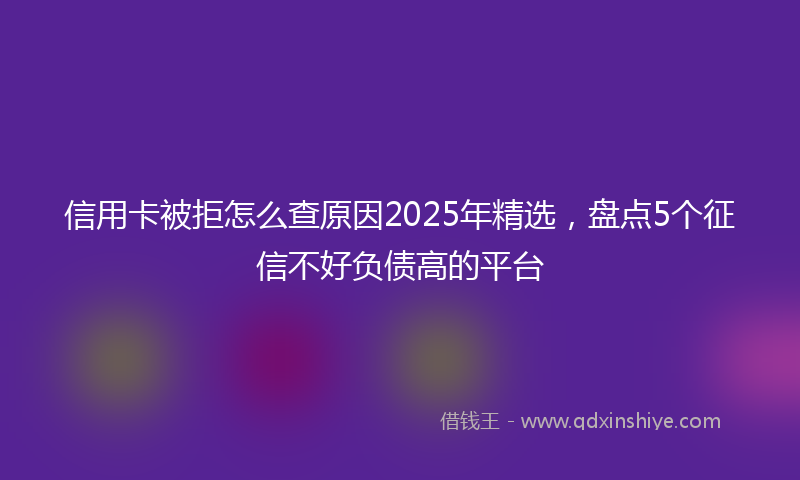 信用卡被拒怎么查原因2025年精选，盘点5个征信不好负债高的平台