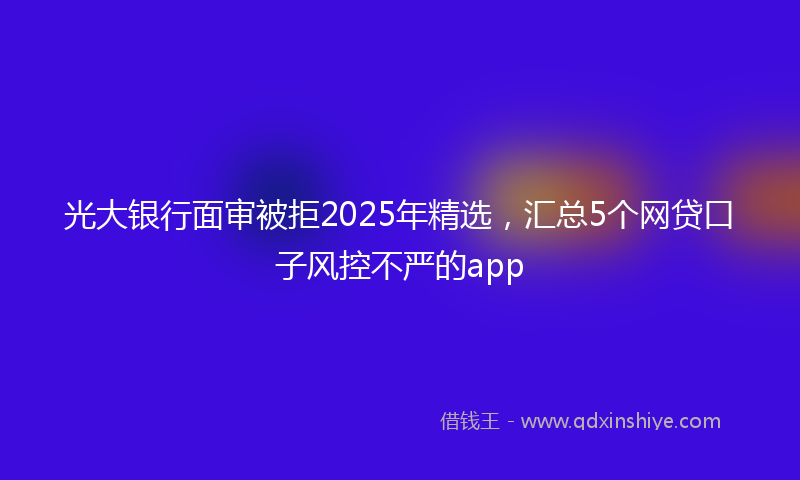 光大银行面审被拒2025年精选，汇总5个网贷口子风控不严的app