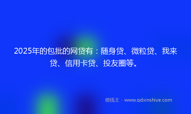 2025年的包批的网贷有：随身贷、微粒贷、我来贷、信用卡贷、投友圈等。