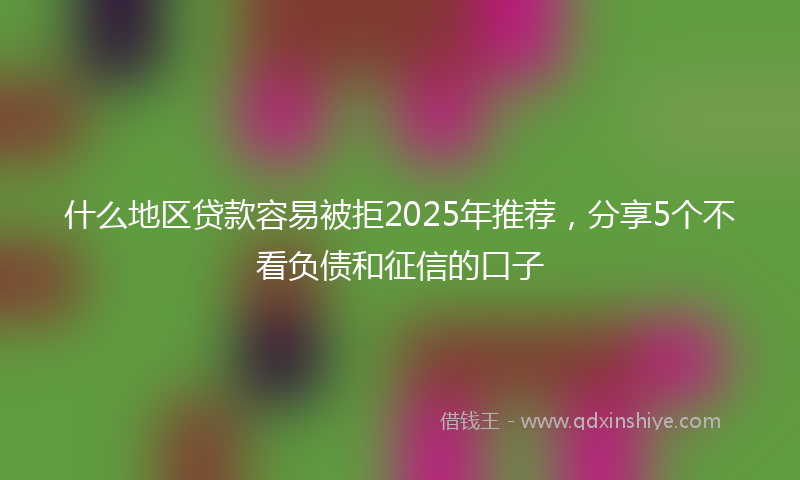 什么地区贷款容易被拒2025年推荐，分享5个不看负债和征信的口子