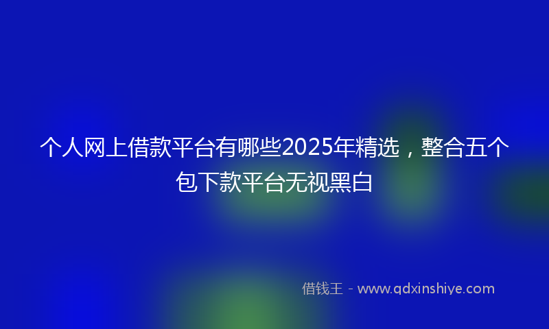 个人网上借款平台有哪些2025年精选，整合五个包下款平台无视黑白