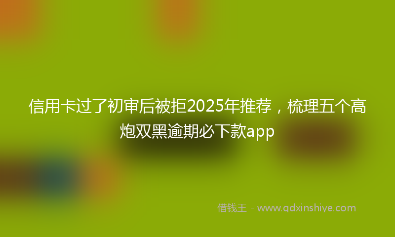 信用卡过了初审后被拒2025年推荐，梳理五个高炮双黑逾期必下款app