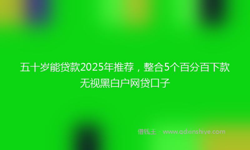 五十岁能贷款2025年推荐，整合5个百分百下款无视黑白户网贷口子