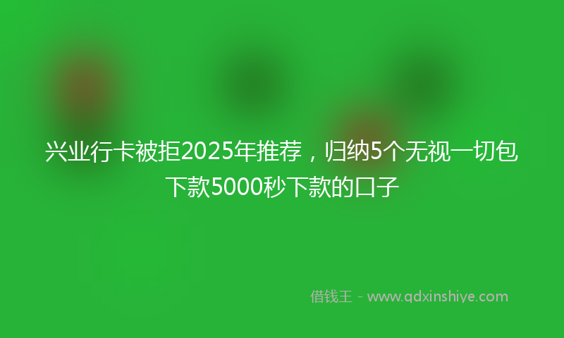 兴业行卡被拒2025年推荐，归纳5个无视一切包下款5000秒下款的口子
