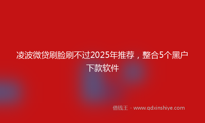 凌波微贷刷脸刷不过2025年推荐，整合5个黑户下款软件