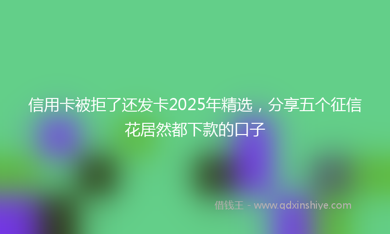 信用卡被拒了还发卡2025年精选，分享五个征信花居然都下款的口子