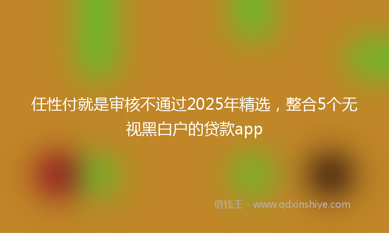 任性付就是审核不通过2025年精选，整合5个无视黑白户的贷款app
