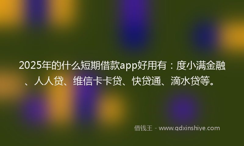 2025年的什么短期借款app好用有：度小满金融、人人贷、维信卡卡贷、快贷通、滴水贷等。